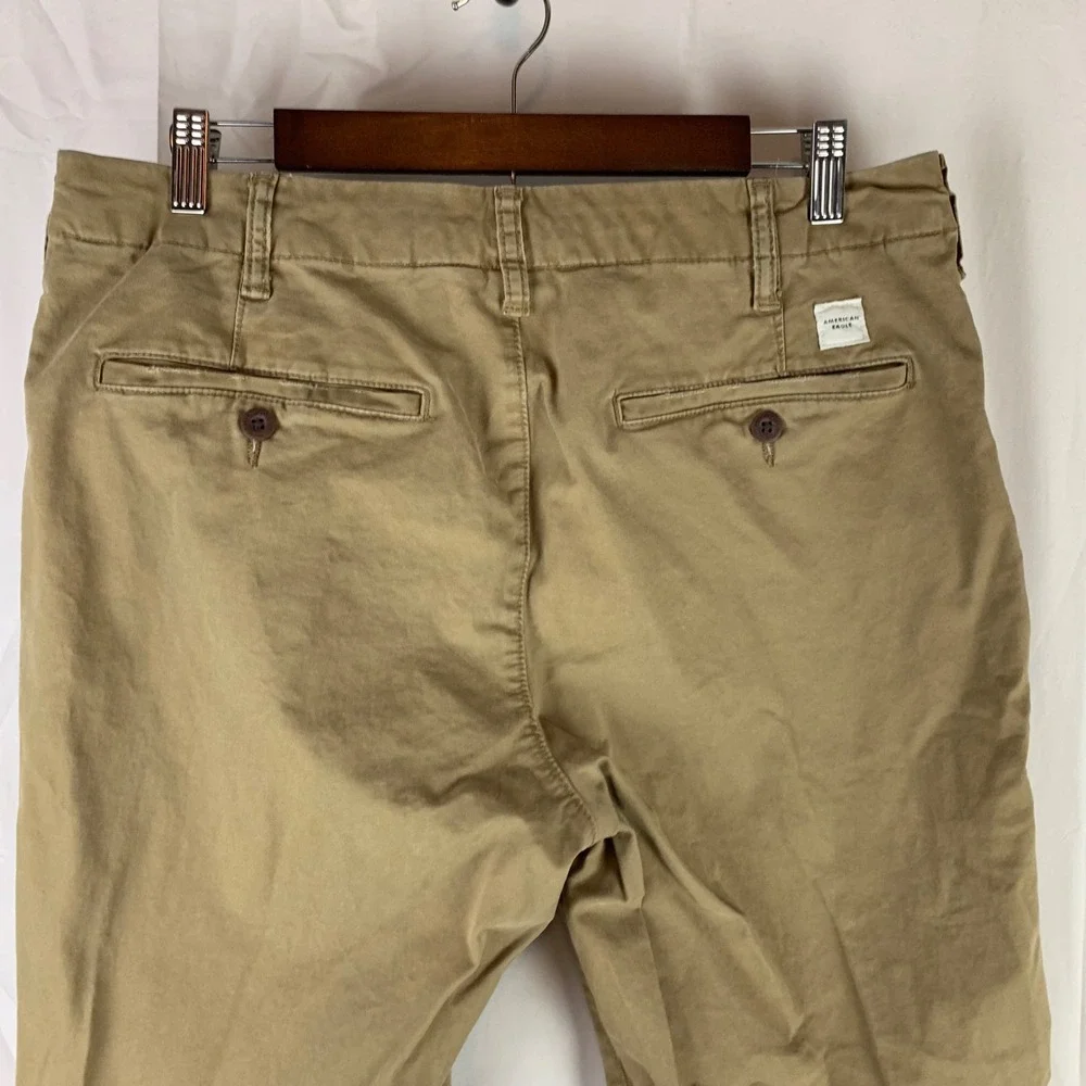 American‎ Eagle Pants Mens 34x32 (34x30) Khaki Original Straight Flex Chinos